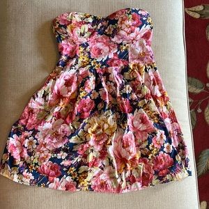 Floral strapless shirt/dress
